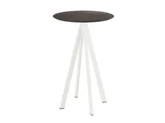 statafel,HxØ 1090x700mm,rond,4voeten wit,blad HPL Riverwashed Wood