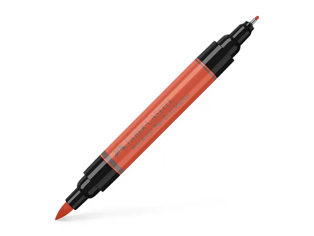 Tekenstift Faber-Castell Pitt Artist Pen duo marker 118 scharlakenrood