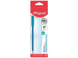 Maped Kidy Learn Grafietpotloden HB met Kauwtopper Blauw Doos met 10 S - 2