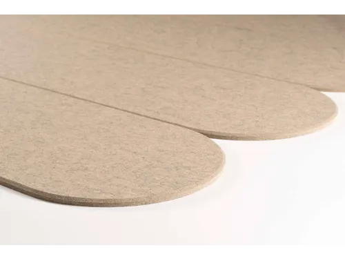Akoestische PET-vilt ovale stroken beige 30x120cm 6 stuks