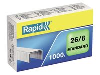 Agrafes Rapid 26/6 galvanisé standard 1000 pièces