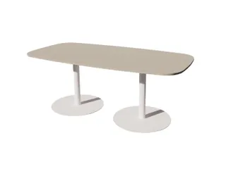 Linesto vergadertafel 200x100 deens ovaal lichtgrijs 25mm wit - 1