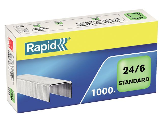 Nieten Rapid 24/6 gegalvaniseerd standaard 1000 stuks | NietmachineWinkel.nl