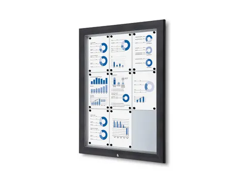 Vergrendelbaar vitrine mededelingenbord Outdoor 9xA4 Antraciet