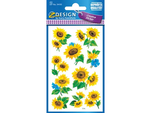 papieretiket Z-design Creative pakje a 3 vel zonnebloemen