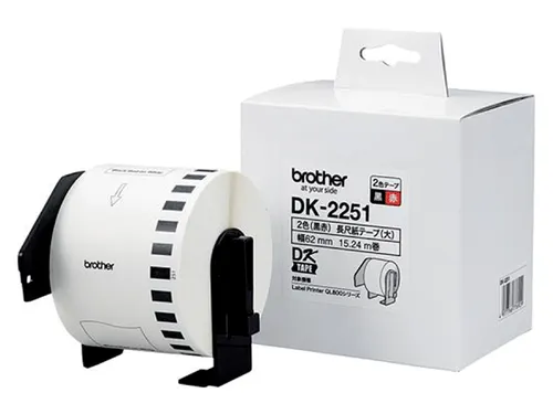 Etiket Brother DK-22251 62mm 15-meter zwart/rood