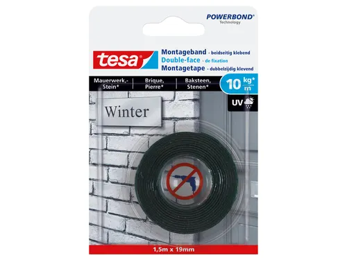 Montagetape tesa Powerbond baksteen dubbelzijdig 1,5mx19mm