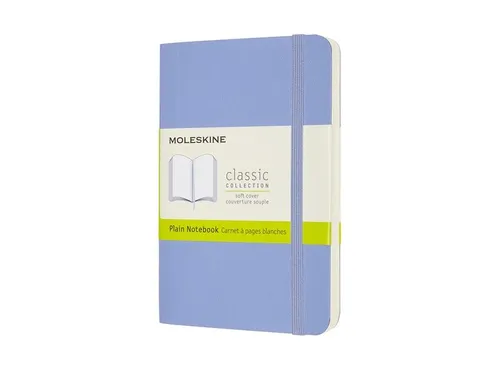 Notitieboek Moleskine pocket 90x140mm blanco soft cover hydrangea blue
