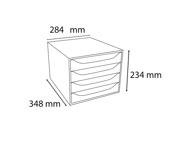 Module de classement Ecobox Linicolor 4 tiroirs - Framboise