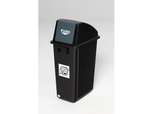Afvalverzamelaar v. papier,1x58l,HxBxD 810x335x460mm,romp PP zwart