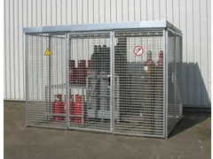Gasflessendepot Dak Staal/Gaas Hxbxd 2180x2400x1500mm 60 Gasflessen