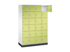 lockerkast,HxBxD 1950x1220x500mm,4x6vakken,cil.-slot,sokkel