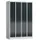 Lockerkast 1800x1185x500mm 4x3 vakken cilinderslot, sokkel, RAL7016