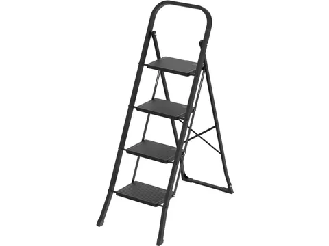 Escabeau métallique BRASQ SLM400 Noir 4 marches