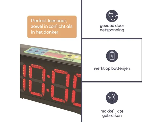 Klok Met Chronometer/Afteltimer & Intervaltimer - 32,7x15,6 x 9,3cm