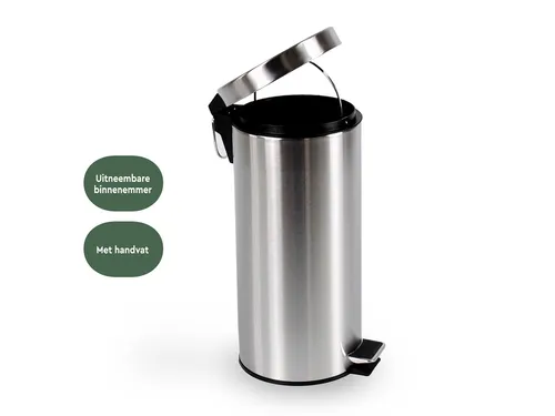 Pedaalemmer BRASQ 30 liter rvs