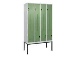 Z-garderobekast,HxBxD 2120x1200x500mm,vak B 150/300mm,draaigrendel