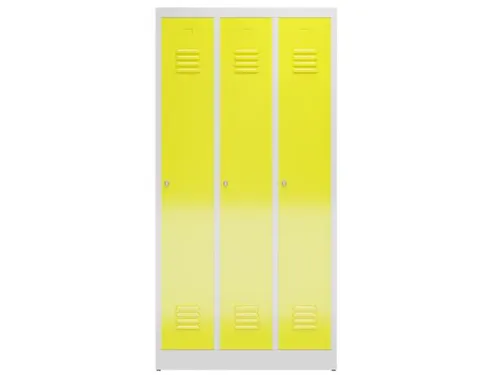 garderobekast 1800x870x500mm 3vak klink sokkel romp RAL7035 RAL1018