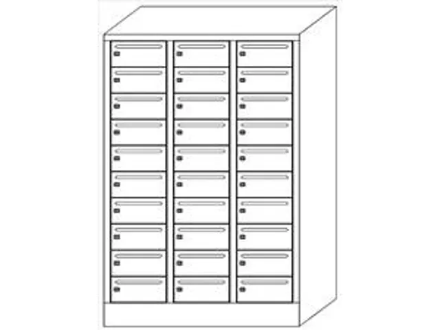 Armoire De Tri Courrier Hxlxp 1850X1230X500Mm Ral7035 Façade Ral7016