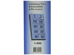 Garderobeblokken nummers van 1 t.e.m. 500, geel