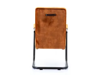 Luxe Vergaderstoel Dunton Cognac Velours Zwart Sledeframe - 3