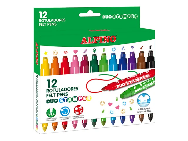 #Viltstiften Alpino Duo Stampeset a 12st. assorti