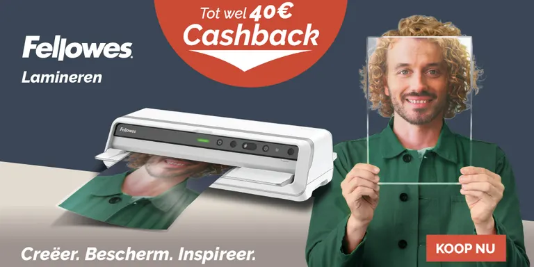 Tot wel € 40 cashback op Fellowes Lamineermachines