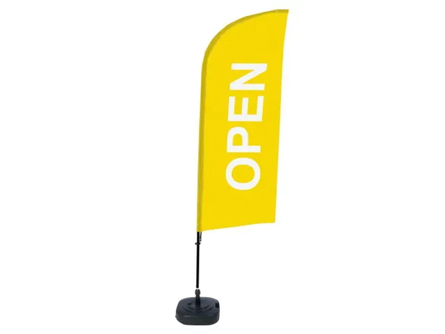 Promotievlag Alu Wind complete set "OPEN" Geel