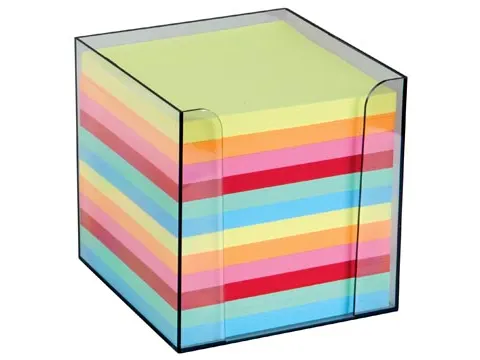 Memokubus 95x95x95mm Assorti blaadjes 90x90mm