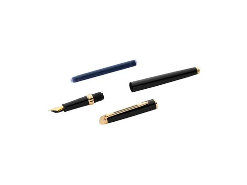 Vulpen Waterman Hémisphère Black lacquer GT Medium Blauwe inkt