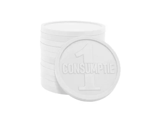 Consumptiemunt Combicraft wit 750 stuks