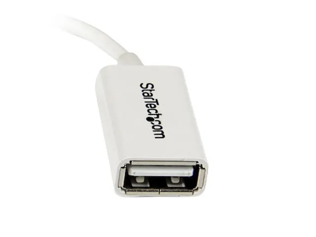 Câble adaptateur Micro USB vers USB Host OTG M/F Blanc 12cm