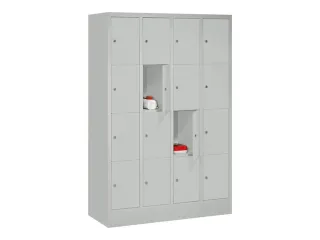 lockerkast,HxBxD 1518x1200x500mm,4x4vakken,RAL7035,front RAL7035 - 2