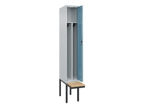 locker met bank,voor scheiding van kleding,HxBxD 2120x300x815mm,1vak