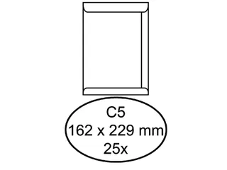 Envelop Hermes akte C5 162x229mm zelfklevend wit pak à 25 stuks - 1