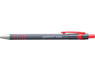 Balpen Quantore rubbergrip drukknop rood medium - 1