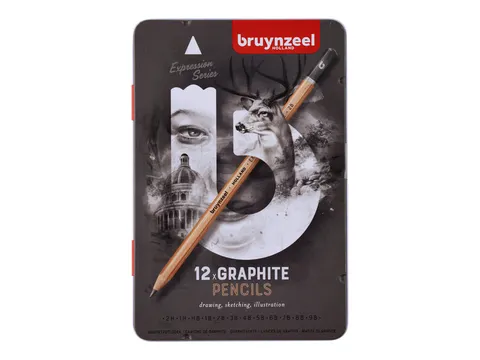 Grafietpotlood Bruynzeel Expression set à 12 hardheden grijs