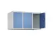 opzetkast,v. locker,3vak.,vak B 300mm,HxBxD 500x900x500mm,cilinderslot