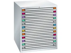 ladekast HxBxD 1000x805x695mm 12laden RAL7035 front RAL7035