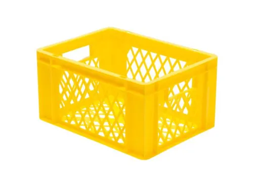 Euronorm-stapelbak 19l 210x400x300mm Wanden/bodem Opengewerkt Geel