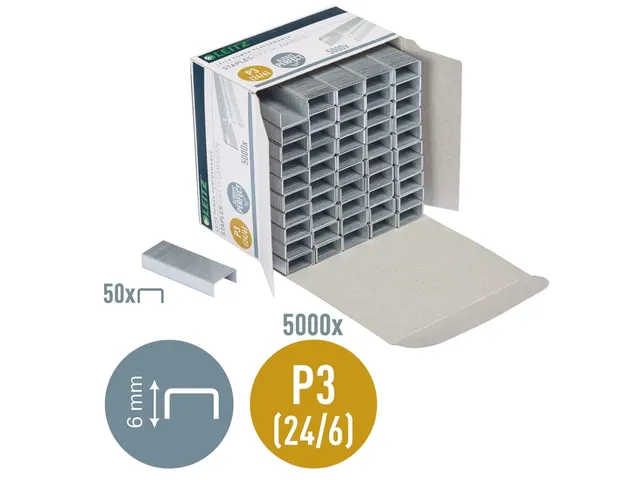 Nieten Leitz 5449 P3 24/6 verzinkt 5000 stuks