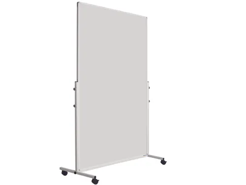 Dubbelzijdig mobiel whiteboard 120x180cm wit gelakt staal