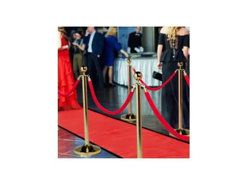 Afzetpaal Securit 100cm met voet goudkleurig