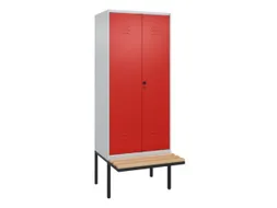 PBM-locker met bank,HxBxD 2120x800x815mm,2vak,vak B 400mm,draaigrendel