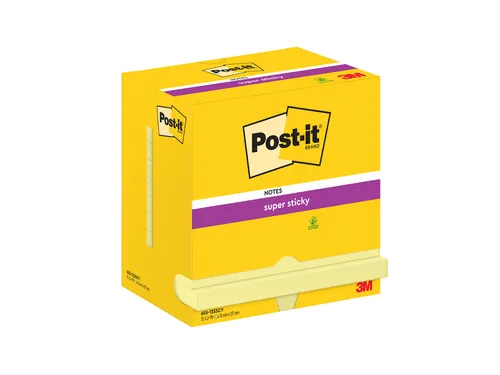 Memoblok Post-it 655 Super Sticky 76x127mm Canary yellow 12 stuks