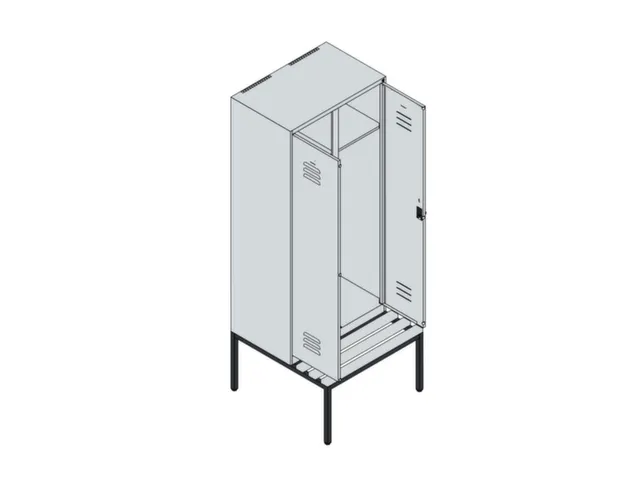 locker voor scheiding van kleding,HxBxD 2120x800x815mm,2vak