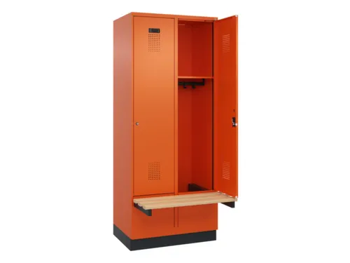 locker met bank,HxBxD 1950x800x815mm,2vak,vak B 400mm,cilinderslot