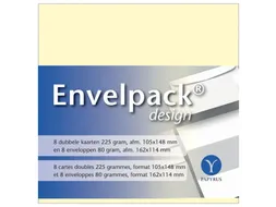Dubbele kaart Papyrus Envelpack Design C6 114x162mm ivoor 894430 8 st