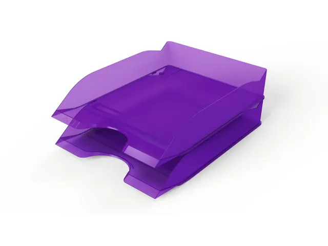 Brievenbakje Stapelbaar Basic A4 Transparant Paars