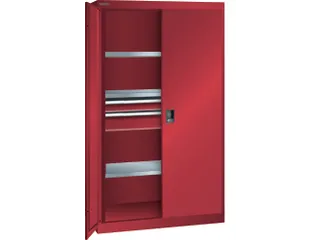 systeemkast,HxBxD 1950x1100x641mm,3xStalen bodem,2lade(n),lak RAL3003 - 2